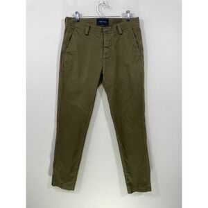 Wings + Horns Pants Chino Mens 30 x 30 Flat Front Slim Straight Button Fly Green